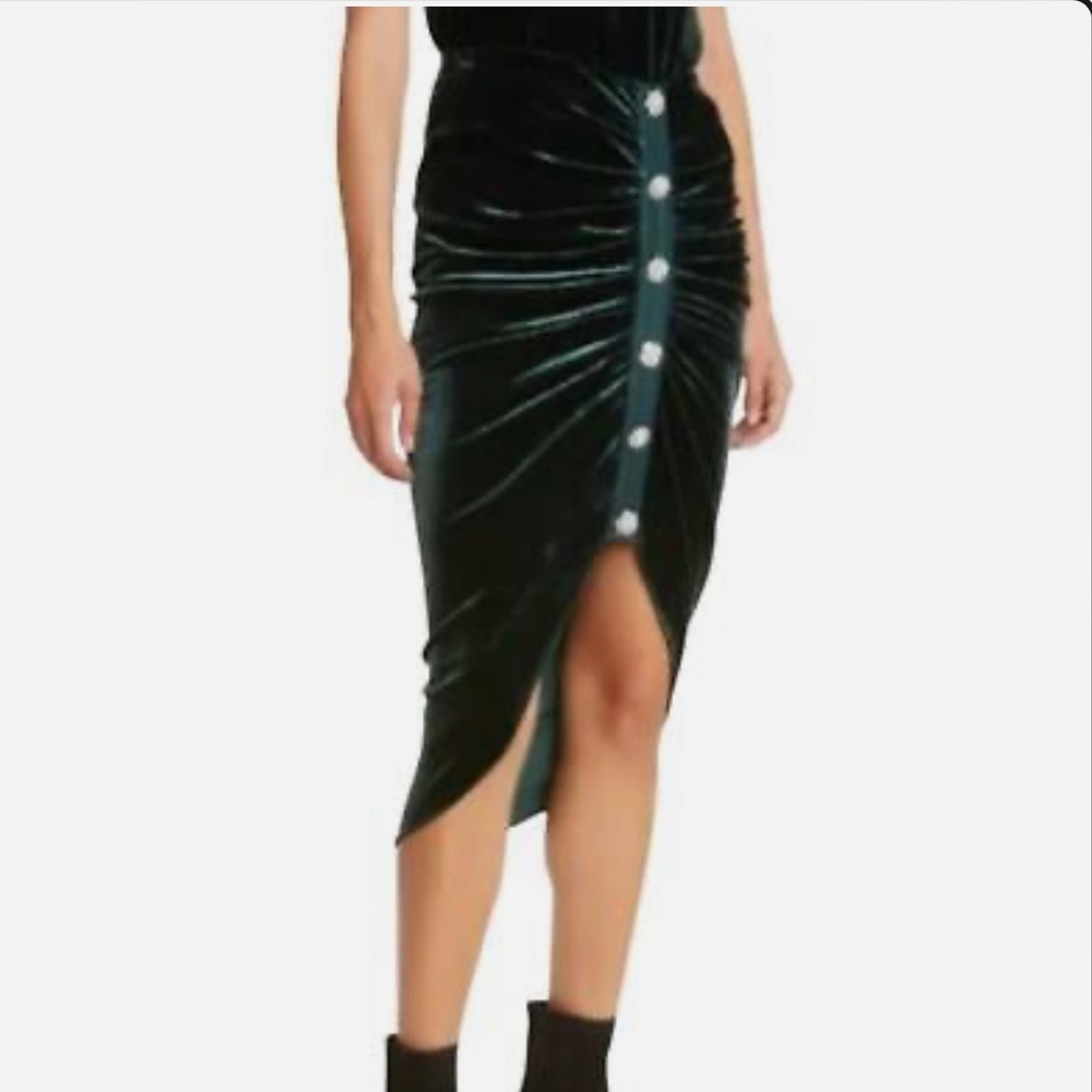 Veronica Beard Emerald Green Velvet Midi Skirt Sz 4 **NWT**